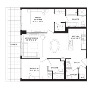 The Greenwich II Terrace Floorplan 1