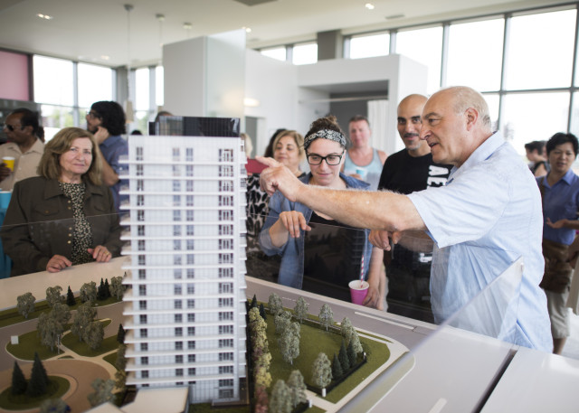 Guests were able to point to their own suite on the scale model.