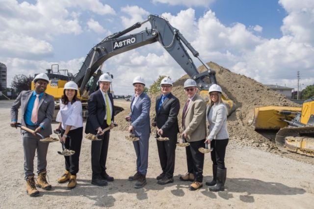 Toronto Mayor John Tory, Councillors and executives from The Daniels Corporation, Diamond Corp. and Build Toronto today broke ground for Daniels FirstHome™ Markham Sheppard Community. (L-R) Councillors Neethan Shan (Ward 42 Rouge River) and Ana Bailo (Ward 18 Davenport); Mayor Tory; The Daniels Corporation’s Executive Vice President, Niall Haggart; Diamond Corp.’s Executive Vice President and COO, Bob Blazevski; Councillor David Shiner (Ward 24 Willowdale) and Chair of Build Toronto and Simona Annibale, Vice President Marketing, The Daniels Corporation. Credit: Arthur Mola Photography