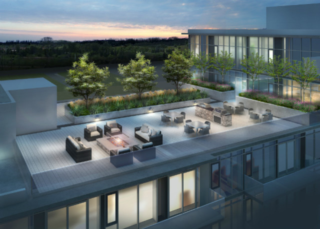 Indigo’s rooftop landscaped terrace is ideal for entertaining guests at home.