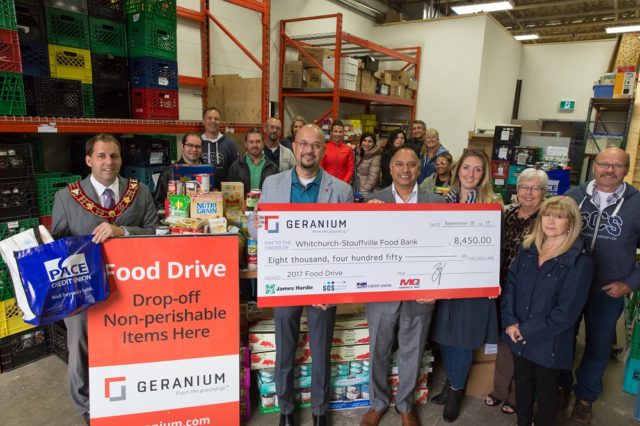 Geranium makes donation to Stouffville Food Bank