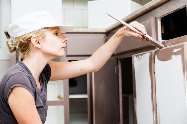 Update your kitchen by painting the cabinets