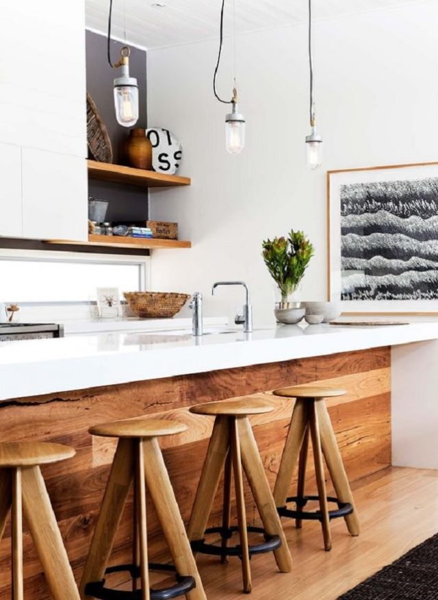 Warm up your living space with wood surfaces