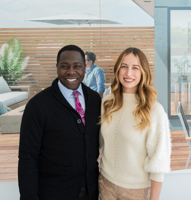 Derek Nzeribe, Milborne Group, with interior designer Sascha Lafleur.