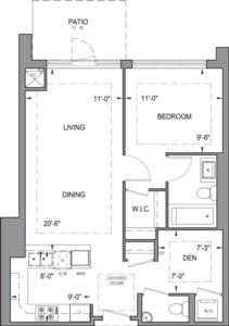 Building B - Garden Suites - 1B+DP Floorplan 1
