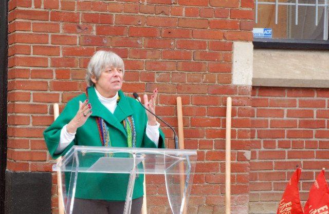 Deputy Mayor Pam McConnell at the East United groundbreaking