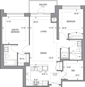 Building B - Typical Suites - 2B+D Floorplan 1