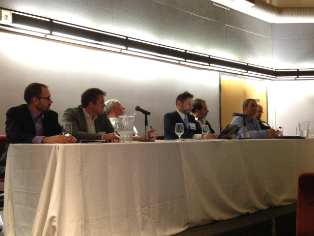 Open Forum Panel (L-R) Andrew Peel, Peel Passive House Consulting; Andy Oding, Building Knowledge; Brian Kelly, Region of Durham; Chris Chopik, Sage Real Estate; John Amardeil, BAM Creative; Lou Bada, Starlane Homes; Lenard Hart, Summerhill Group