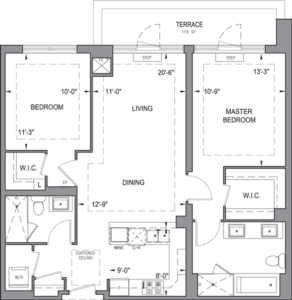 Building B - Penthouse Suites - 2G+T Floorplan 1