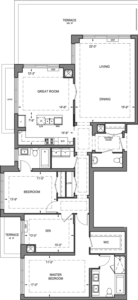 Building B - Penthouse Suites - 2X+DT Floorplan 1
